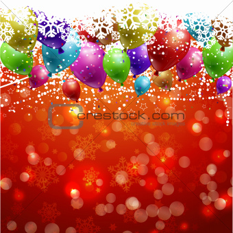 Christmas background with balloons