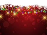 Christmas lights and snowflakes background