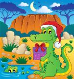 Christmas crocodile theme image 2