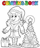 Coloring book Christmas elf theme 3