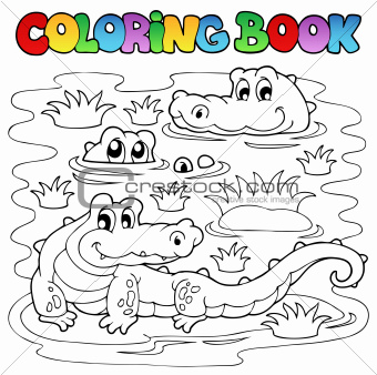 Coloring book crocodile image 1