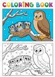 Coloring book owl theme 1