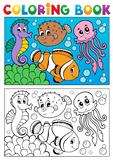 Coloring book with marine animals 4