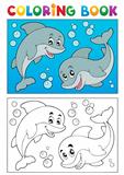 Coloring book with marine animals 7
