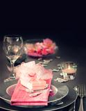 Valentine day romantic table setting
