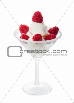 Ice Cream with Raspberries