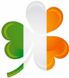 Ireland Flag with Shamrock Silhouette Illustration
