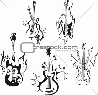 stylized guitars