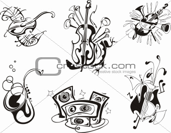 stylized musical instruments