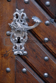 Ornate door handle, Prague
