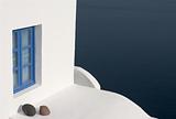 Blue window on the Santorini