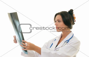 Doctor or medical professional analysing a patient's x-ray
