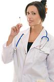 Female doctor holding an injectable syringe