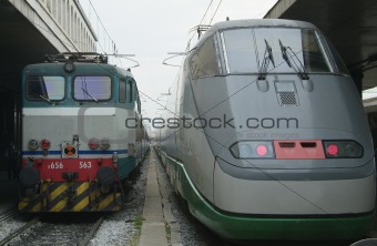 Two generations of trains