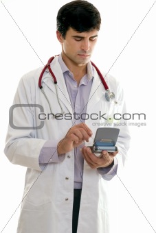 Doctor using technology