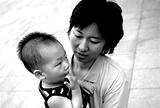 Asian mother and her baby