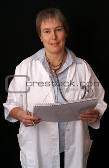 Woman doctor with the medical file