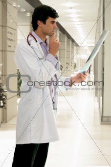 Doctor with medical x-ray