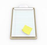 Clipboard with post-it note