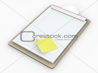 Clipboard with post-it note