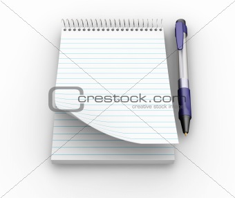 Notepad and pen