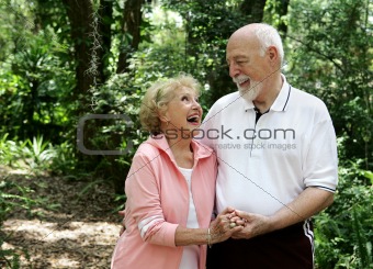 Active Senior Couple with Copyspace