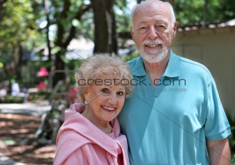 Senior Couple In Garden