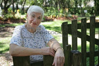 Senior Lady In Garden