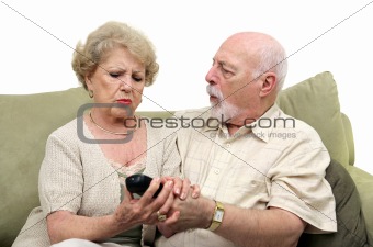 Seniors Fighting Over TV Remote