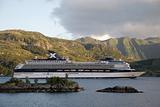 Tourist ship visiting norwegian fjords