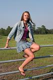 Country Girl On Fence