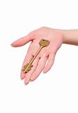 The key is in a female hand