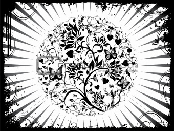 Grunge background of vector floral