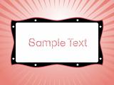 Sample text with stars on light coral background, vector