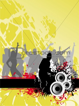 Vector background of silhouette people