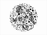 Vector floral in circle