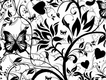 Vector illustration background of abstract grunge floral