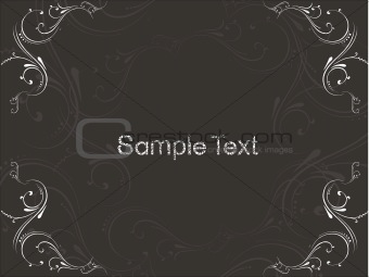 vector illustration of floral frame with sample text