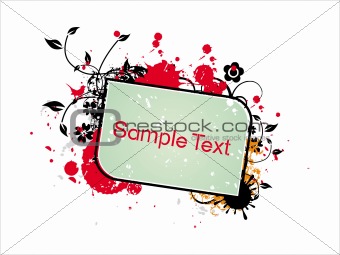 Vector illustration of floral sample text
