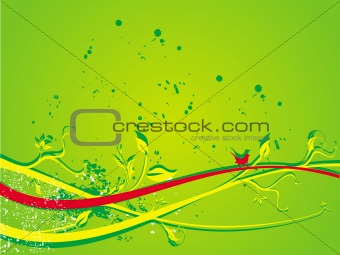 Vector illustration of green floral background