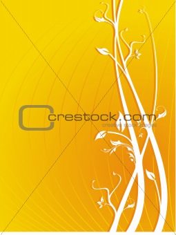 Vector illustration of orenge floral background