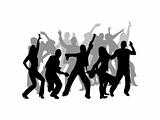 Vector illustration of party people