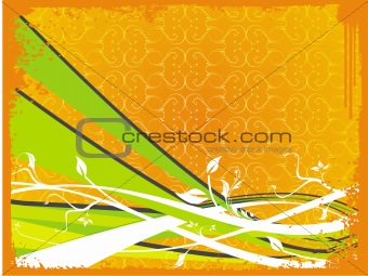 Vector illustration of rush with floral background