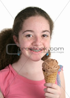 Cute Teen With Ice Cream