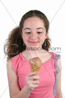 Girl With Chocolate Ice Cream