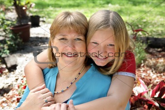 Mother & Daughter in Garden