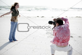 Photographer Works With Model