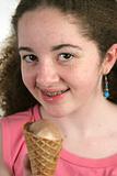 Teen Girl With Ice Cream Cone
