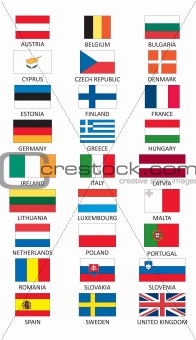 Flags of member states of Europen Union (EU)