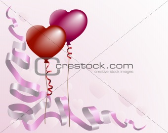 Heart shaped love balloon background